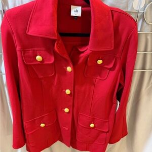 CAbi Red Blazer with Gold Accents